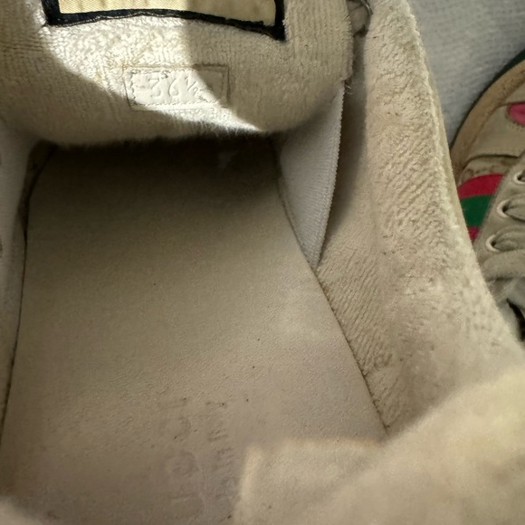Gucci Distressed Leather and Canvas Sneakers - Picture 3 of 5